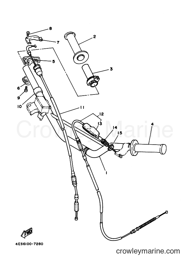 2006 Dirt Bike YZ85 - YZ85 (5PAD) [050] - STEERING HANDLE & CABLE