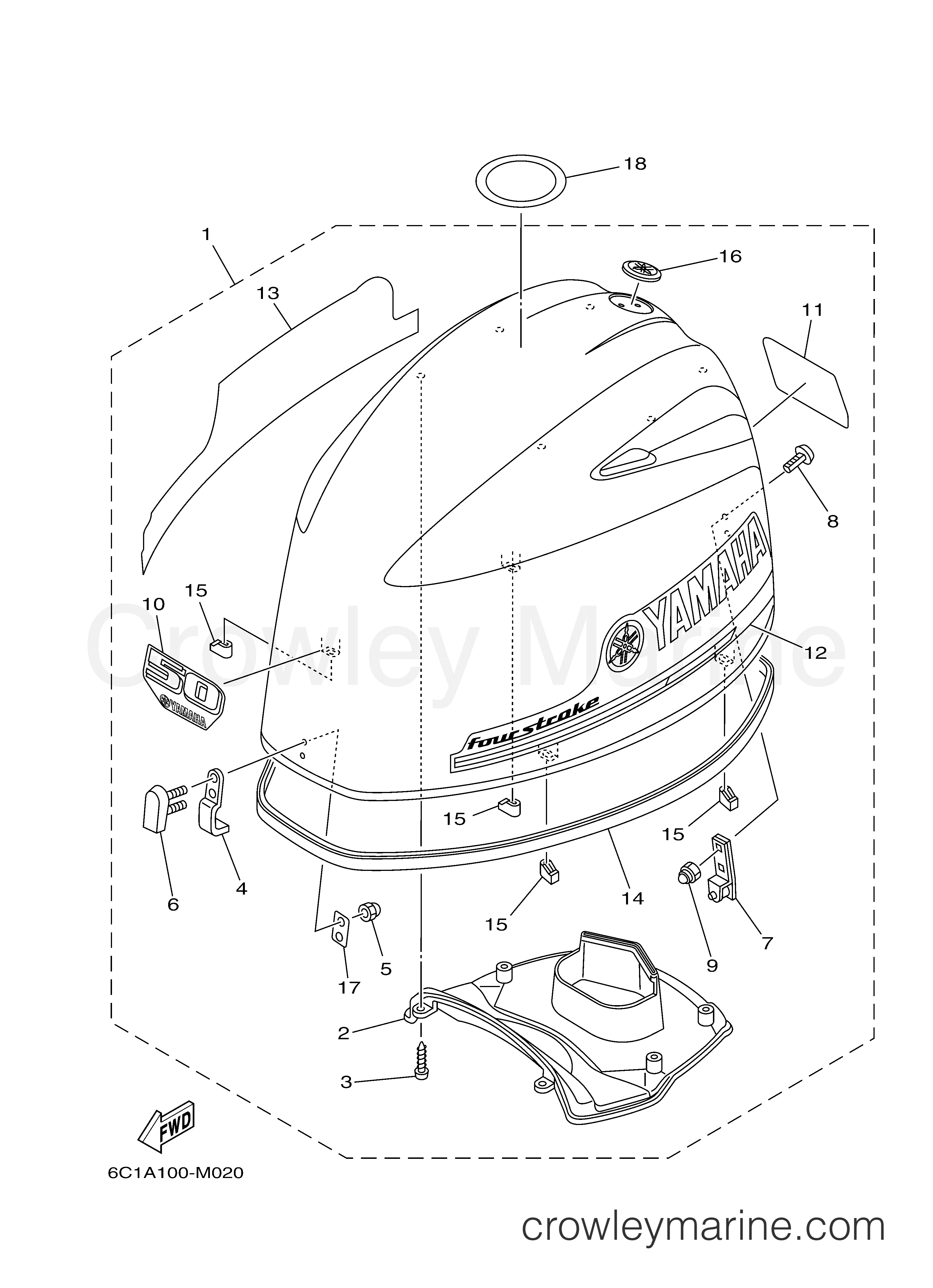 Yamaha Motors F50LB - TOP COWLING