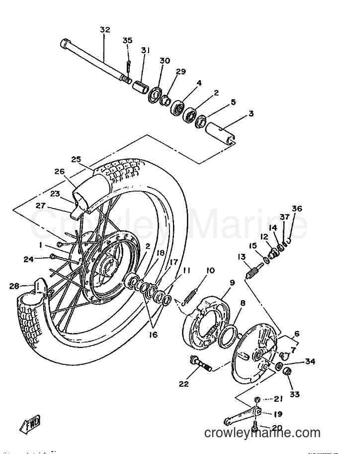 Yamaha Motors DT125-MX (4J3) [999] - FRONT WHEEL
