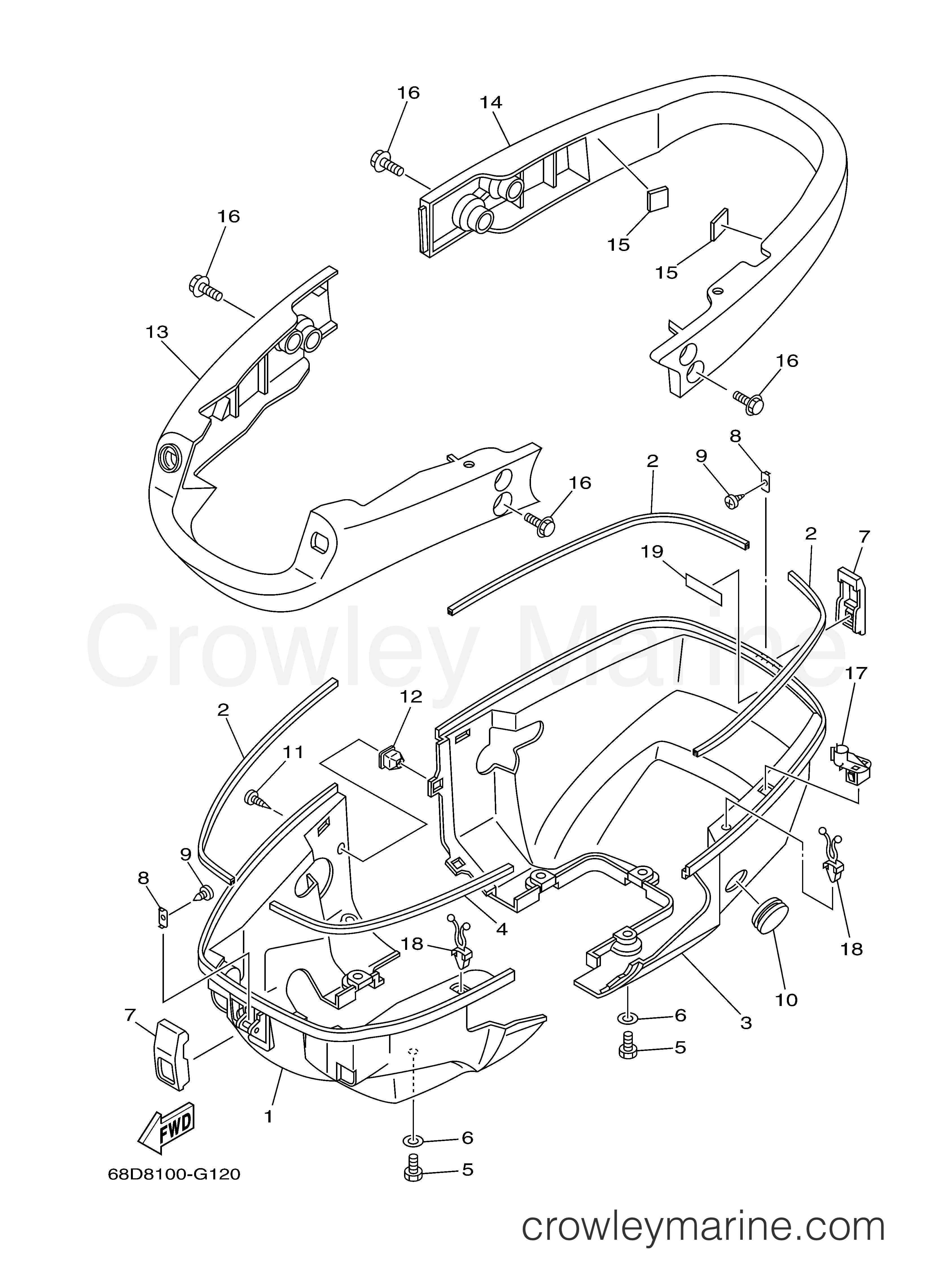 Yamaha Motors F4MSH - BOTTOM COWLING