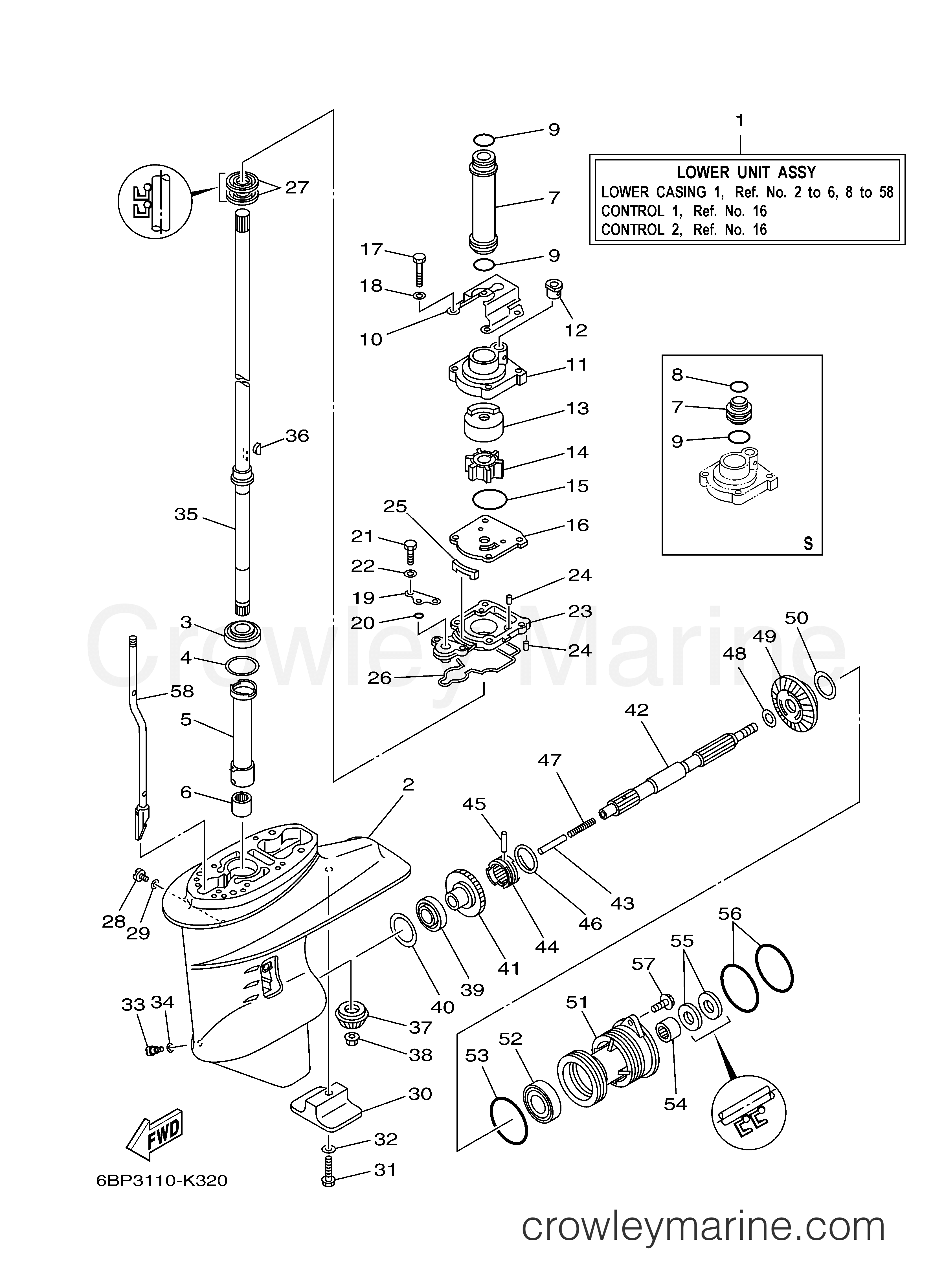 Yamaha Motors F25LEHA - LOWER CASING DRIVE 1