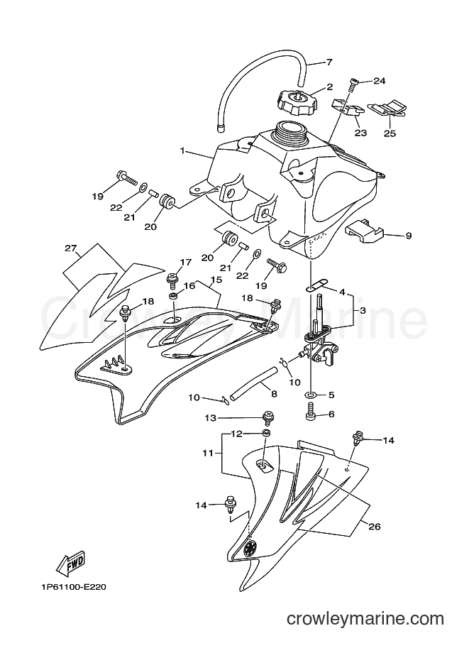 Yamaha Motors TT-R50E (1P62) [010] - FUEL TANK