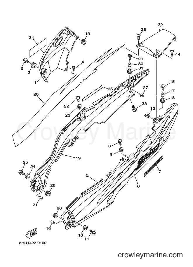 2000 Scooter T105SE - T105SE (5HU1) [010] - SIDE COVER