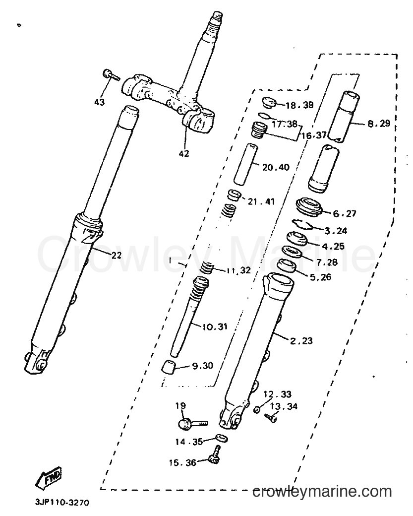 Yamaha Motors VMX12 (3JPF) [010] - FRONT FORK