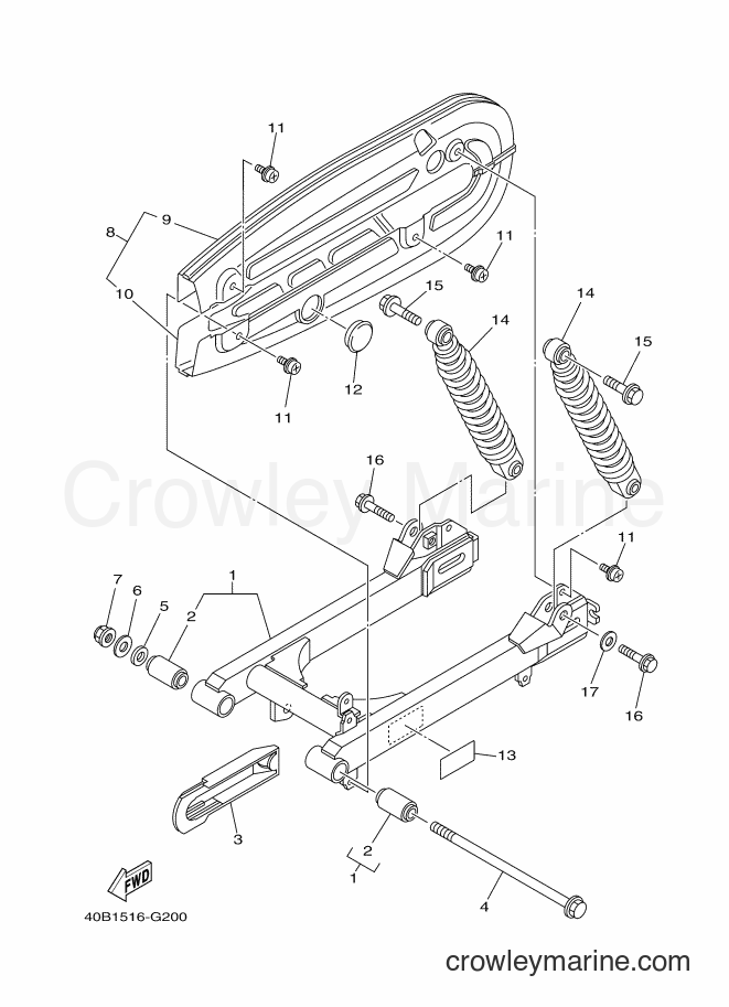 2009 Scooter T110C - T110C (40B1) [010] - REAR ARM & SUSPENSION