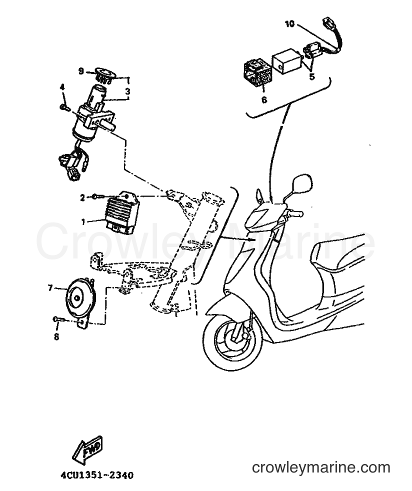 1995 Scooter YE80 - YE80 (4JC4) [999] - PARTIE ELECTRIQUE 1