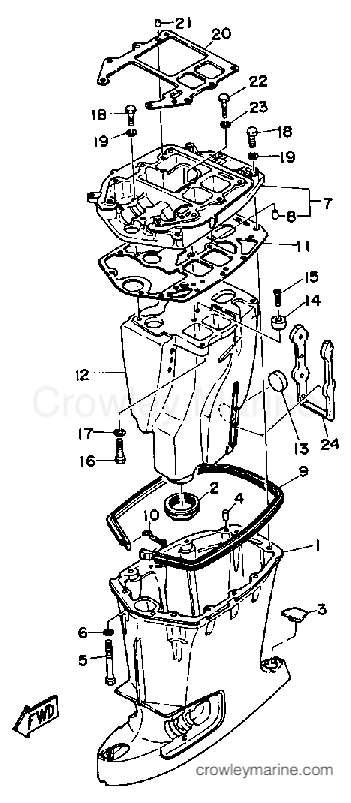 Yamaha Motors CV55ELF - UPPER CASING