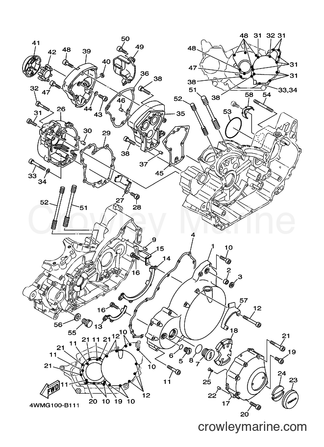 Yamaha Motors XV1700A (5VN6) [010] - CRANKCASE COVER 1