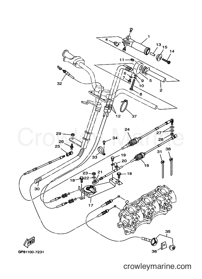 Yamaha Motors GP1200V (GP82) [999] - CONTROL CABLE