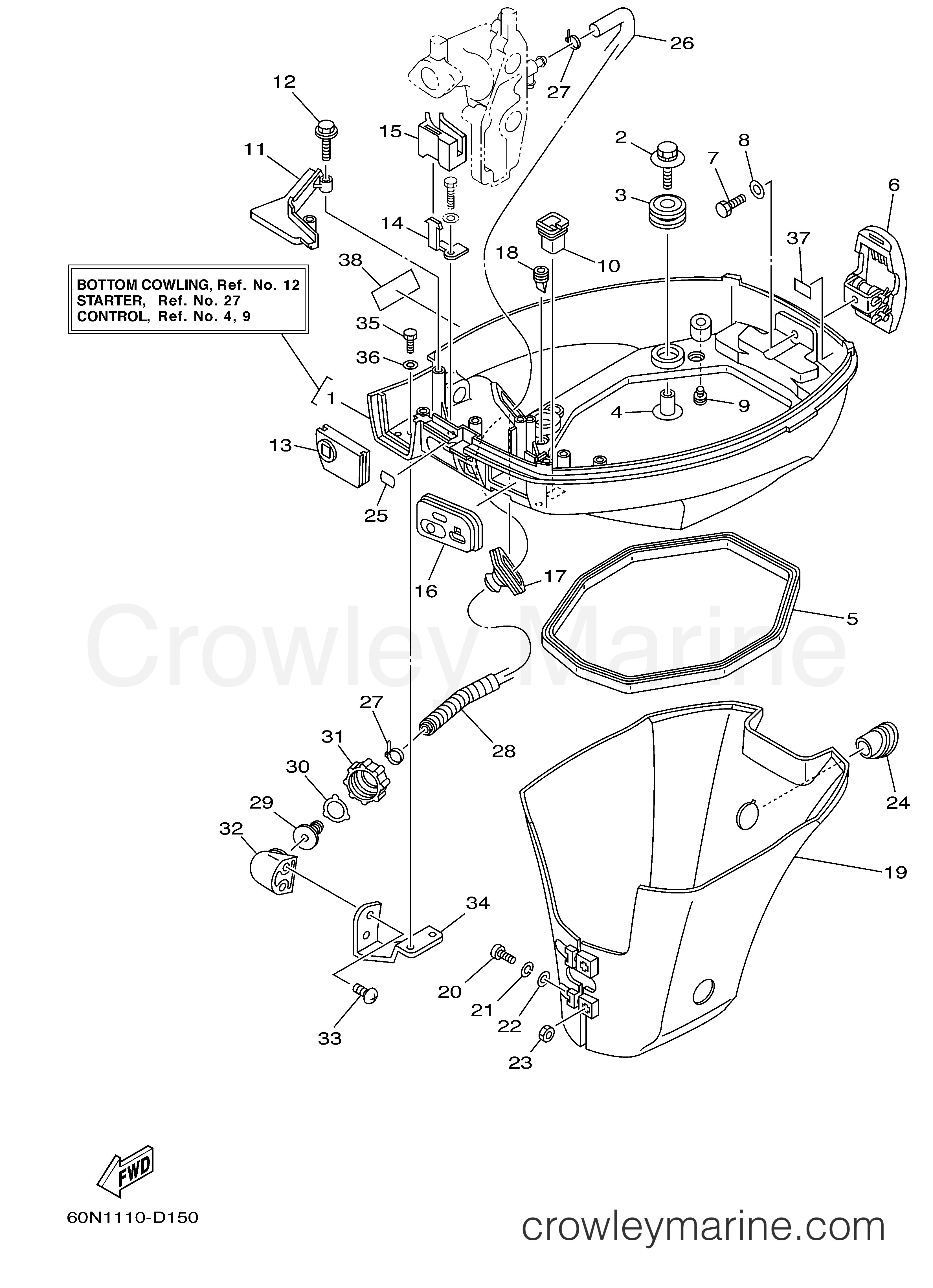 Yamaha Motors F6MLHD - BOTTOM COWLING