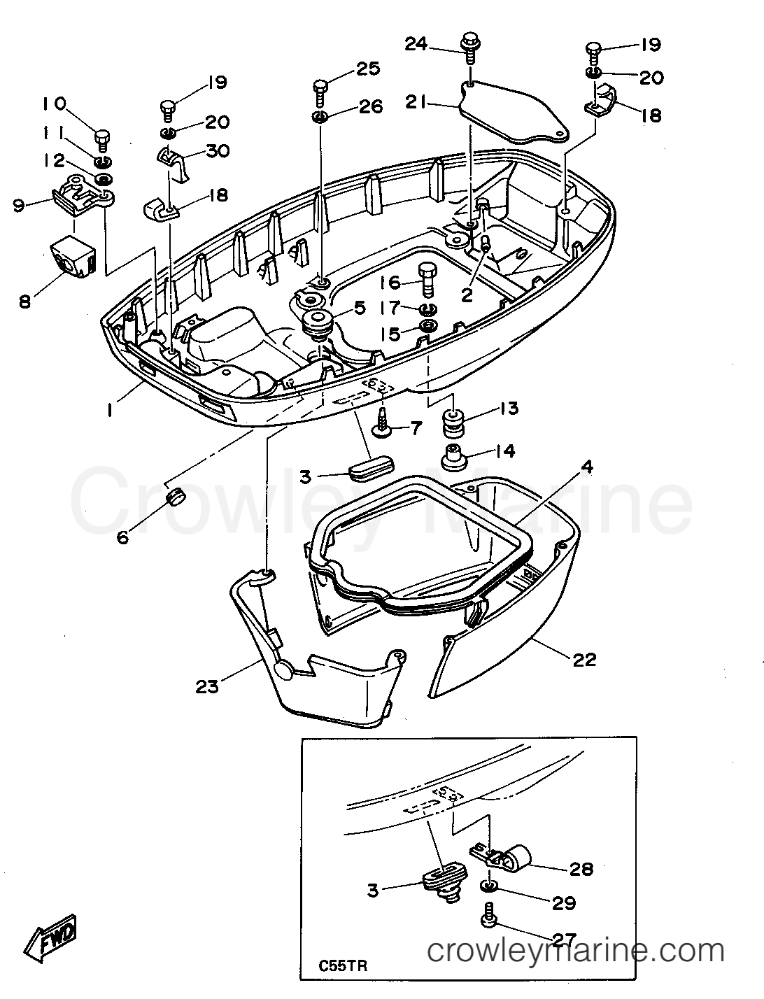 Yamaha Motors C55ELRT - BOTTOM COWLING