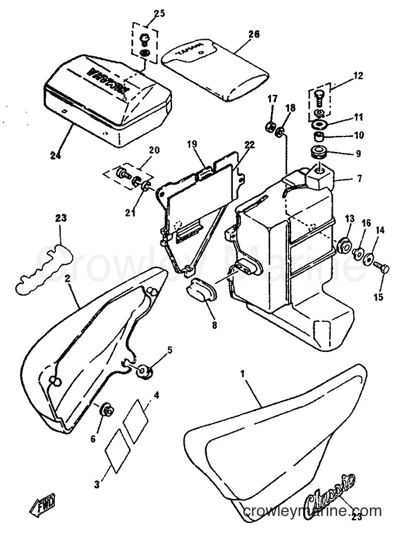 1996 Street Bike SR250 - SR250 (21L2) [99B] - SIDE COVER