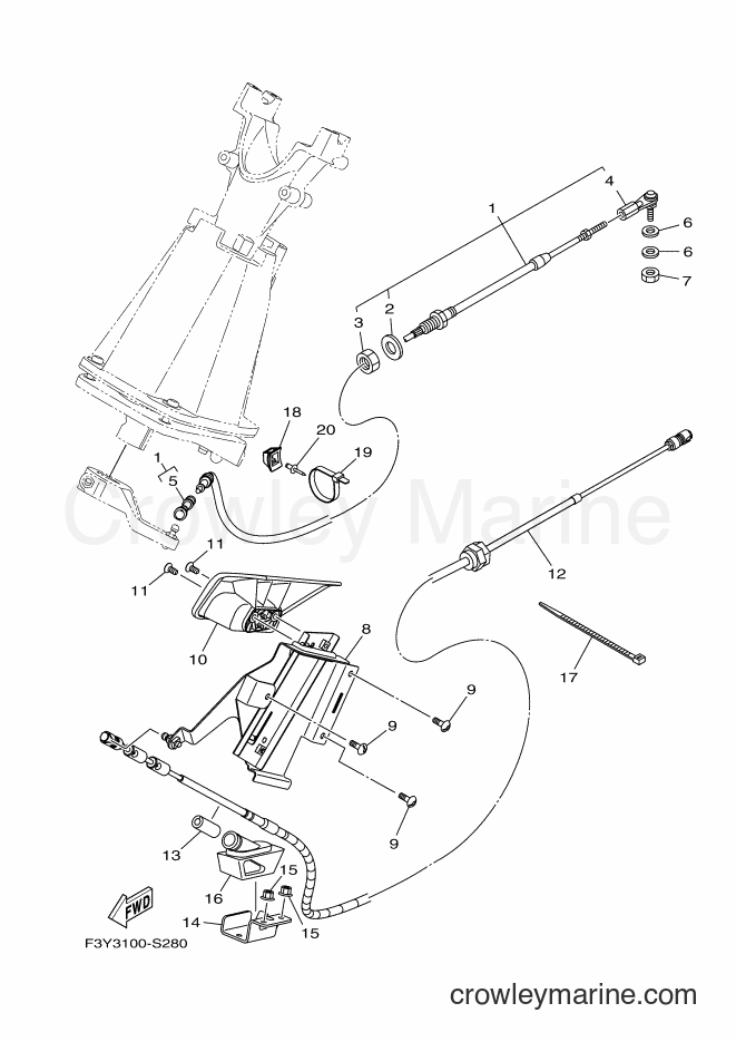 Yamaha Motors EX1050B-T (F3YA) [010] - CONTROL CABLE