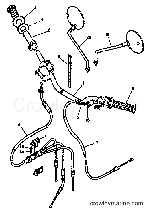 Yamaha Motors RD250LC (4L1) [999] - STEERING-CABLES