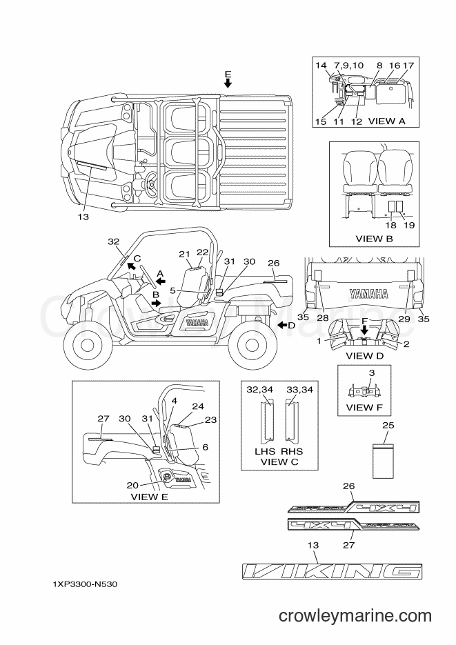2014 ATV YXM700E - YXM700E (1XP3) [010] - EMBLEM & LABEL 1