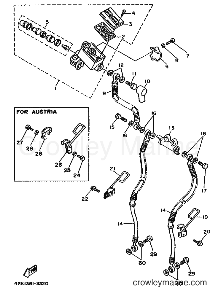 1993 Cruiser XV750 - XV750 (4GK1) [999] - FRONT MASTER CYLINDER