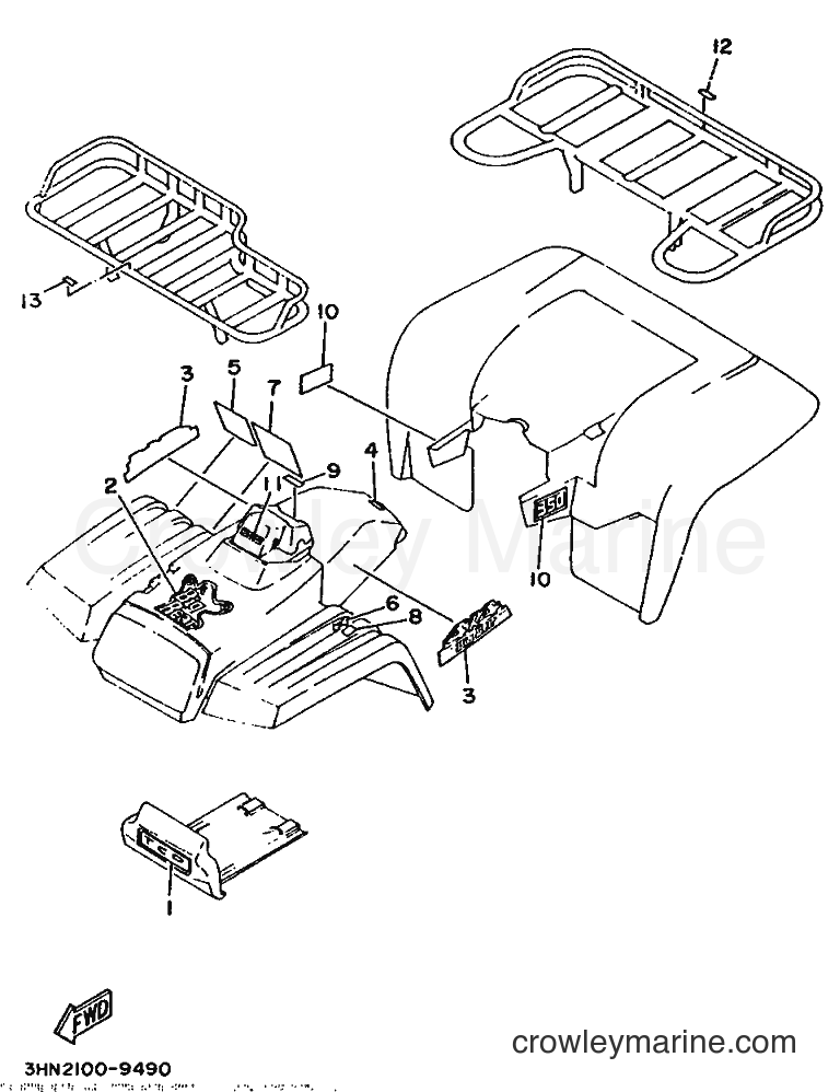 1989 ATV YFM350FW - YFM350FW (3HN2) [010] - EMBLEM & LABEL 4