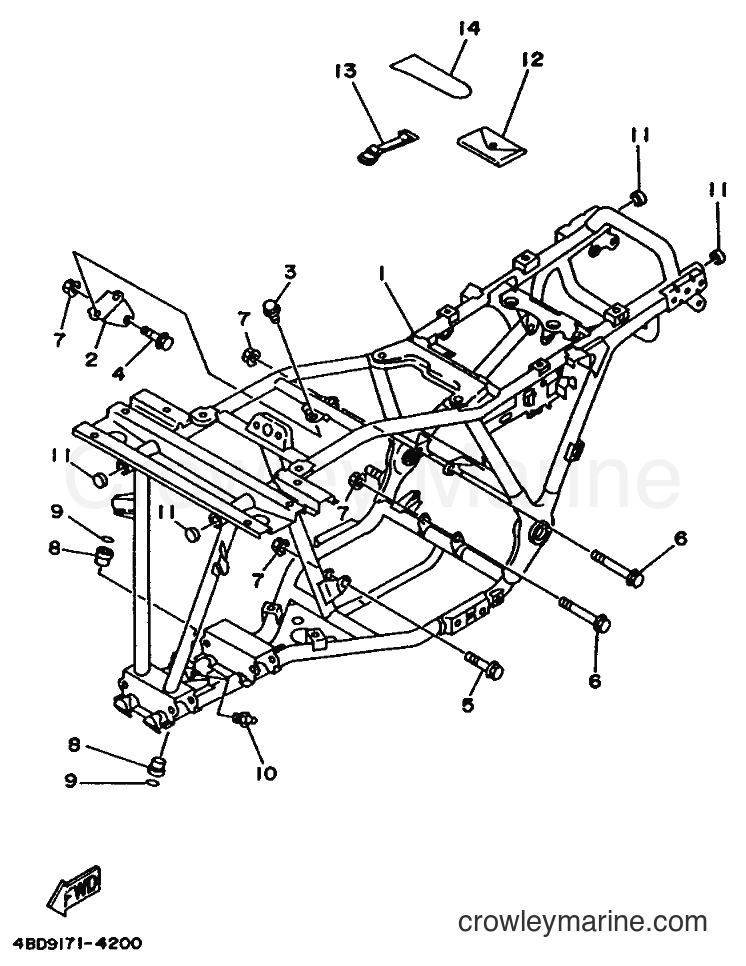 Yamaha Motors YFB250 (4BD9) [010] - FRAME