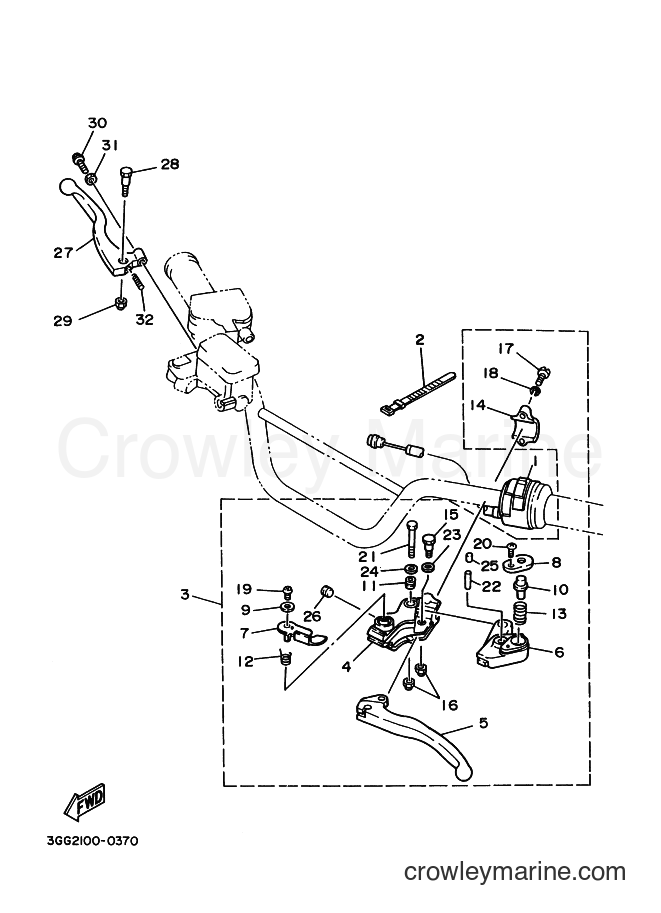1992 ATV YFZ350 - YFZ350 (3GG8) [999] - HANDLE SWITCH & LEVER