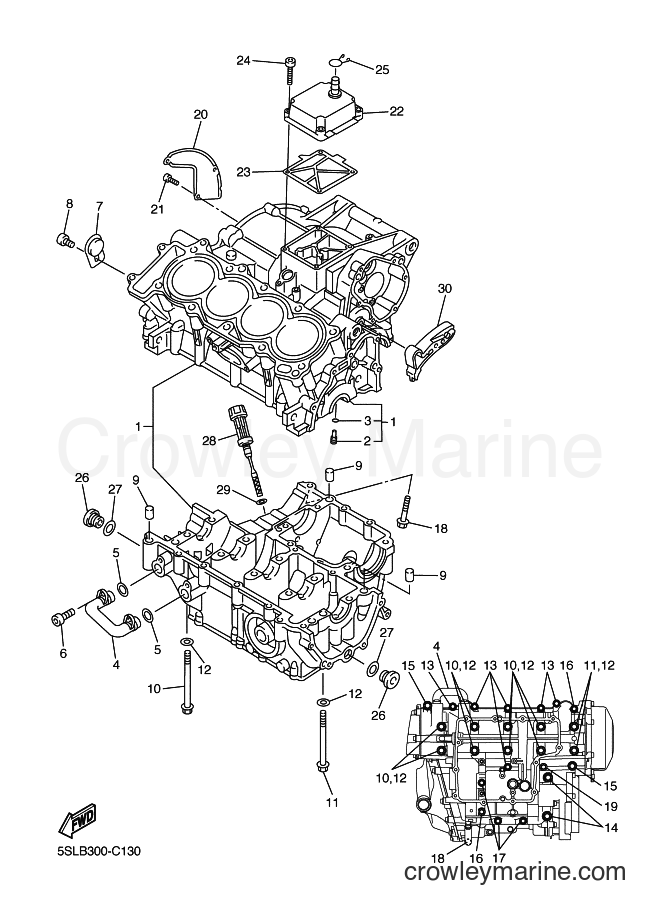 2007 Sport Bike YZF-R6S - YZF-R6S (4P66) [010] - CRANKCASE