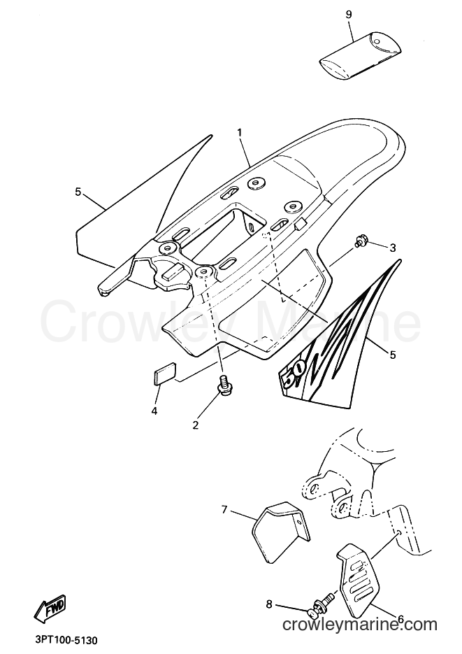 1995 Dirt Bike PW50 - PW50 (3PTF) [030] - SIDE COVER