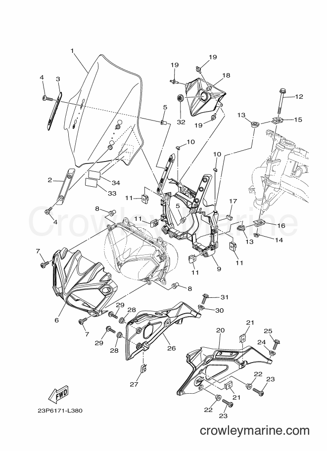 2013 Dirt Bike XT1200Z - XT1200Z (23PL) [010] - WINDSHIELD