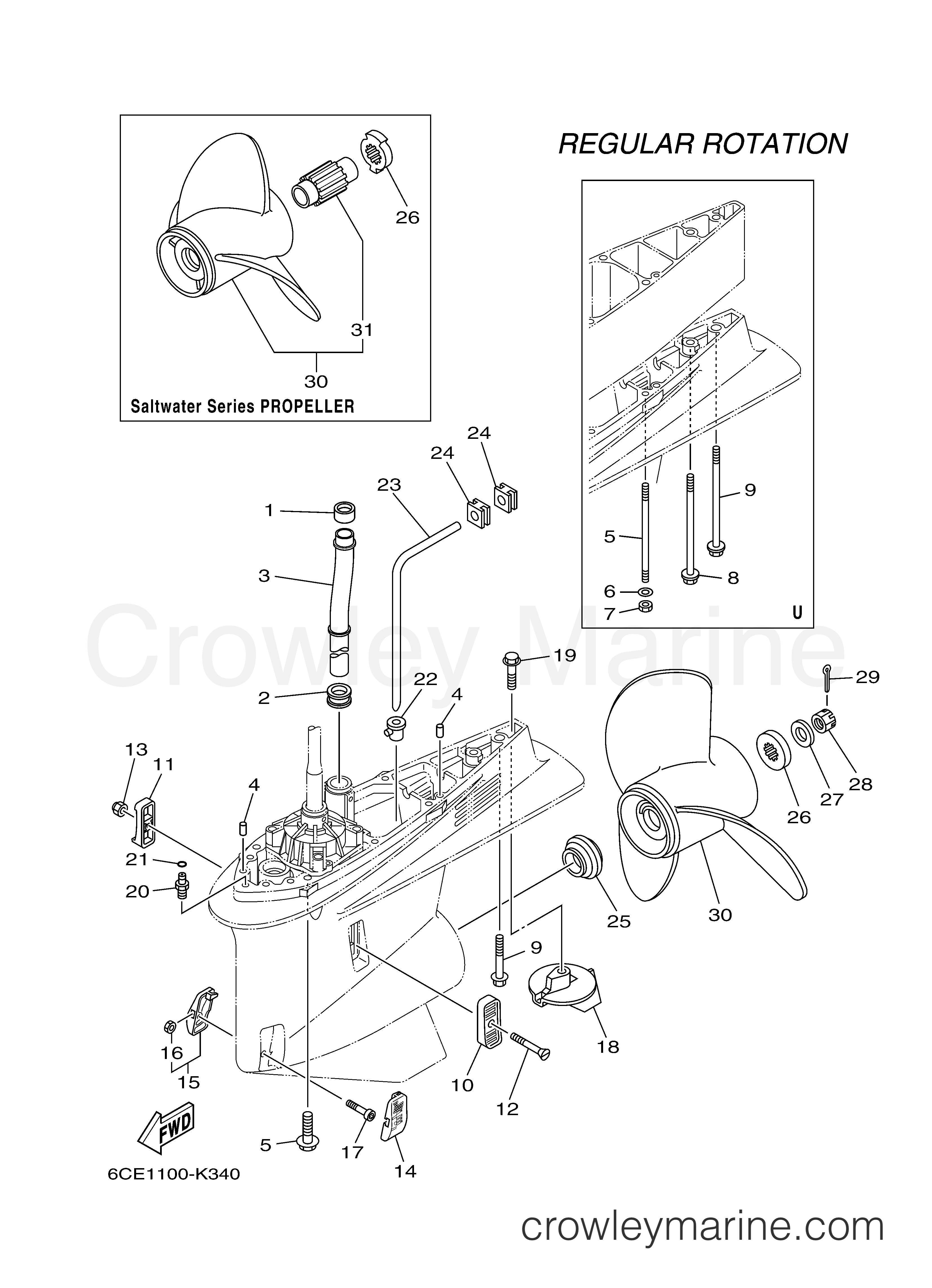Yamaha Motors F300UCA - LOWER CASING DRIVE 2