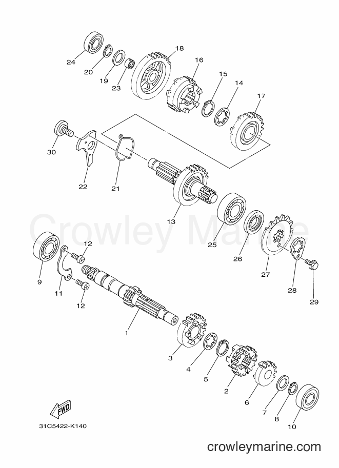 Yamaha Motors T115FLE (1FCA) [010] - TRANSMISSION