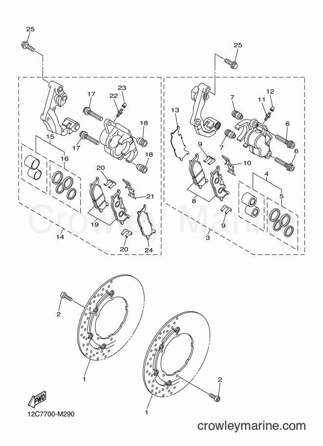 Yamaha Motors XVS1300CT-B (2CAJ) [020] - FRONT BRAKE CALIPER
