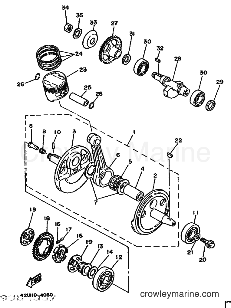 1987 Dirt Bike XT250T - XT250T (1EU0) [010] - CRANKSHAFT & PISTON