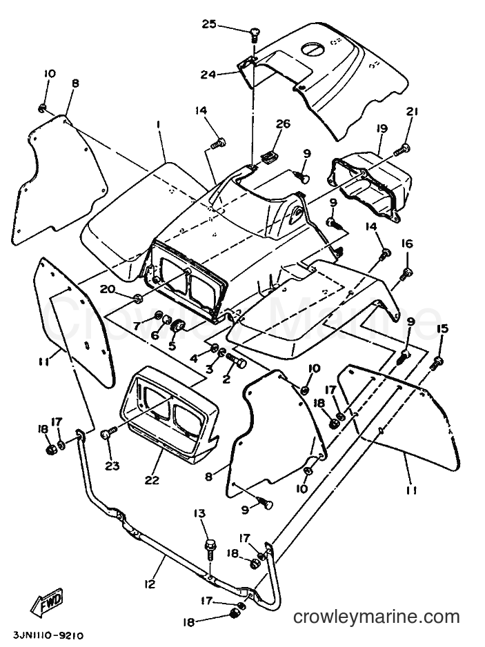 1989 ATV YFU1 - YFU1 (3JN2) [010] - FRONT FENDER