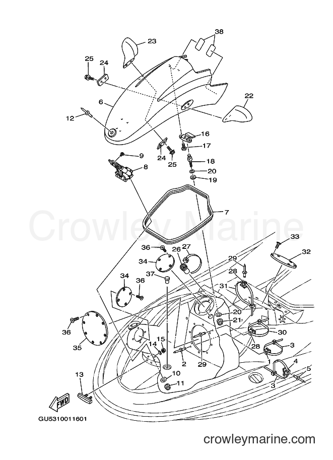 Yamaha Motors SV1200-C (GU5B) [01A] - ENGINE HATCH 2