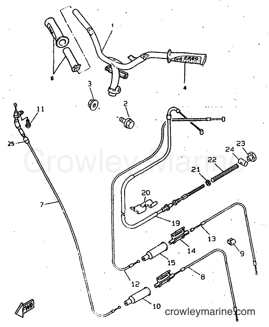 1997 Scooter CW50RS - CW50RS (4VA5) [999] - STEERING HANDLE & CABLE