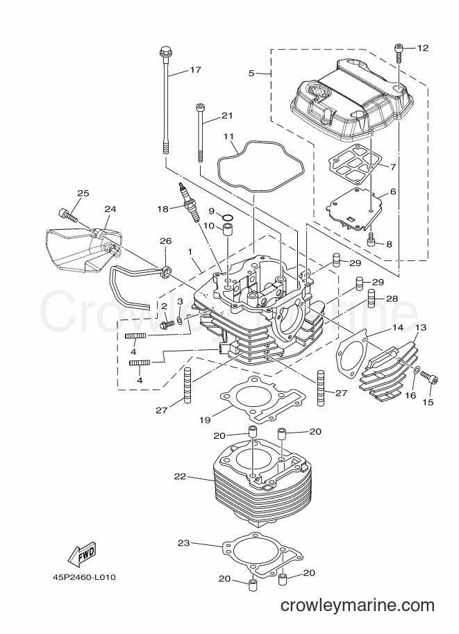 2012 Street Bike FZ16 - FZ16 (45P2) [010] - CYLINDER HEAD