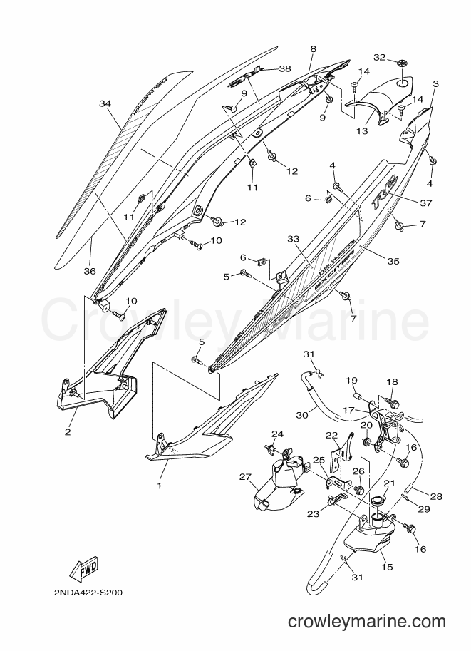 2017 Scooter T150 - T150 (2NDA) [010] - SIDE COVER 2