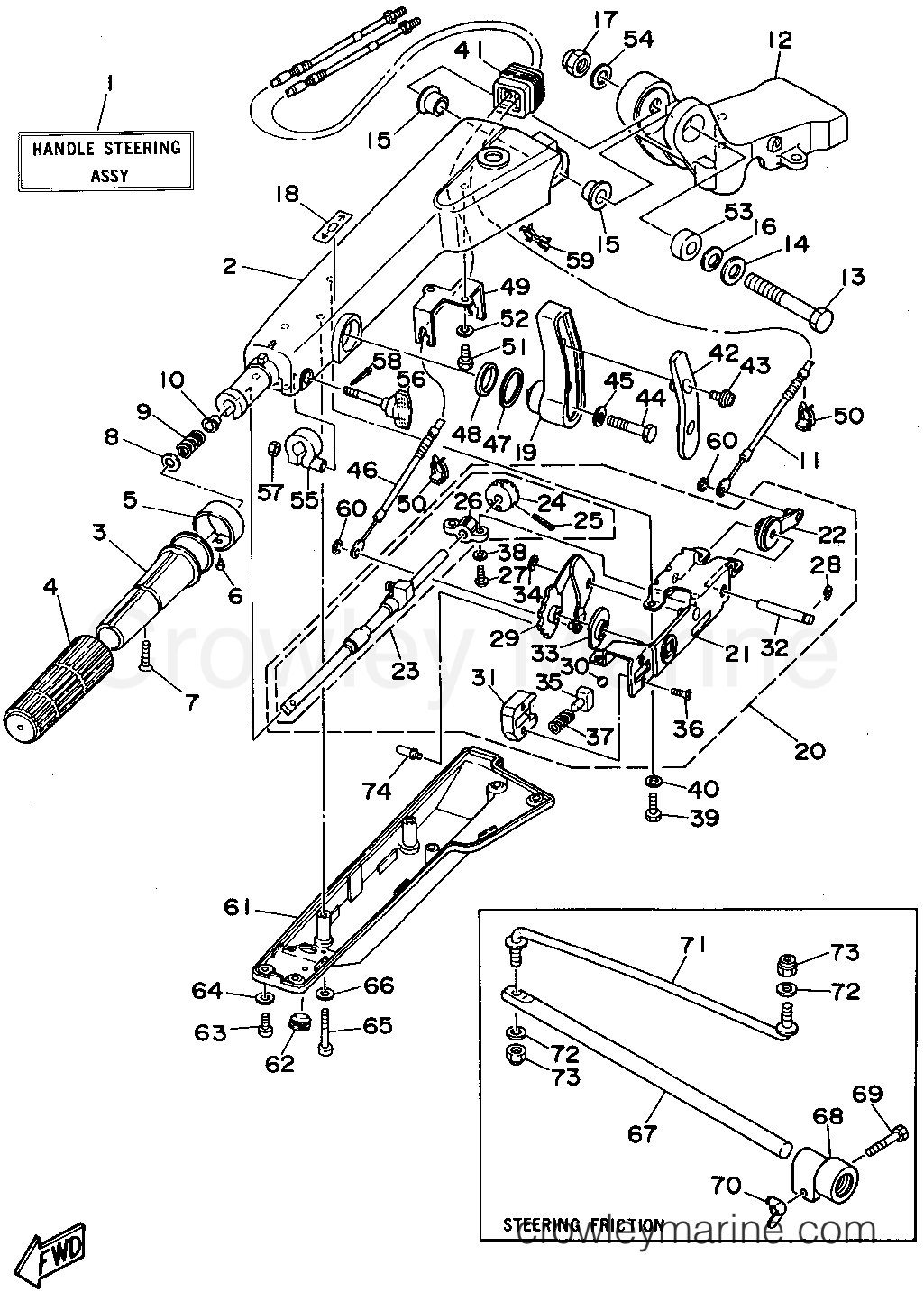 Yamaha Motors P60TLHT - STEERING