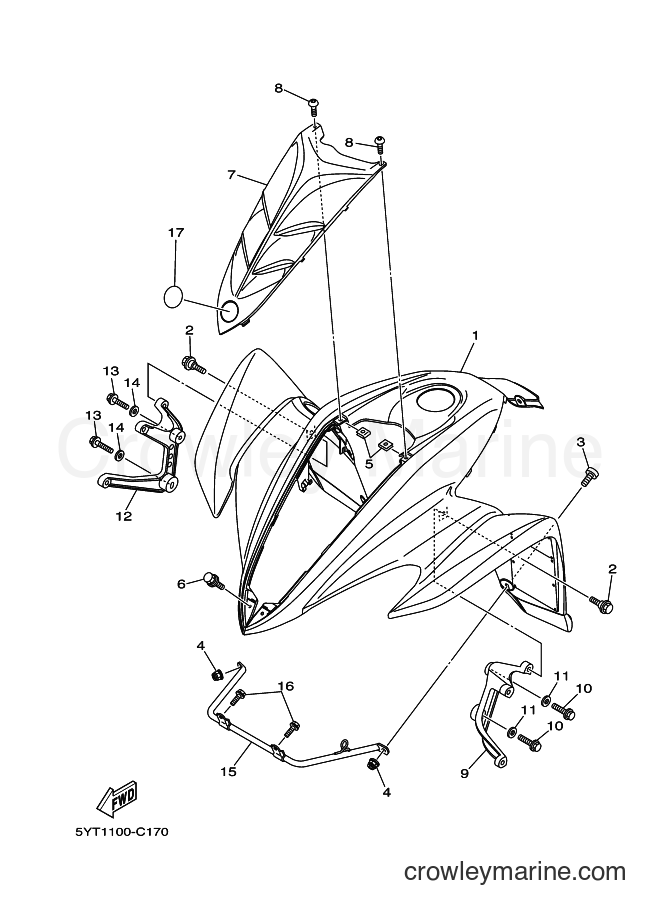 Yamaha Motors YFM350 (1BS8) [010] - FRONT FENDER