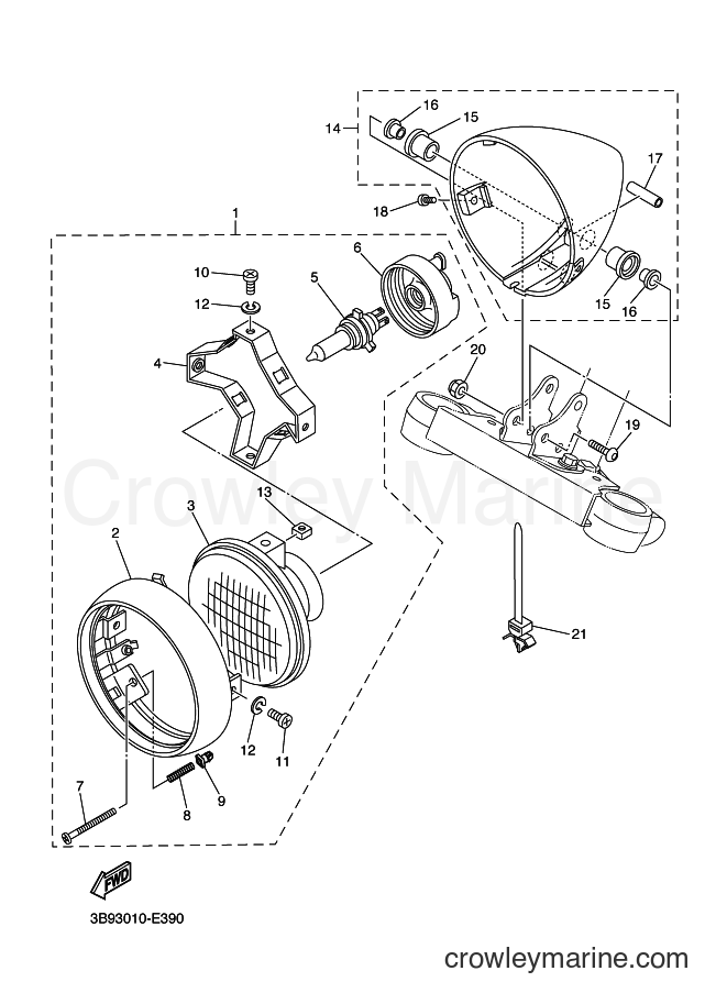 Yamaha Motors XVS1100 (3B8K) [010] - HEADLIGHT