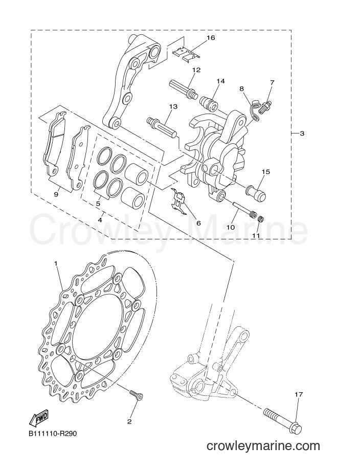2018 Dirt Bike YZ125X - YZ125X (B1B2) [010] - FRONT BRAKE CALIPER