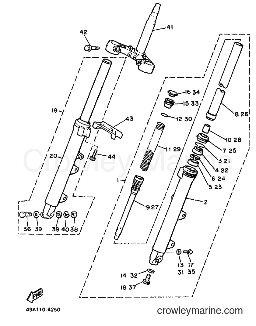 1986 Street Bike XJ600 - XJ600 (51J) [99A] - FRONT FORK