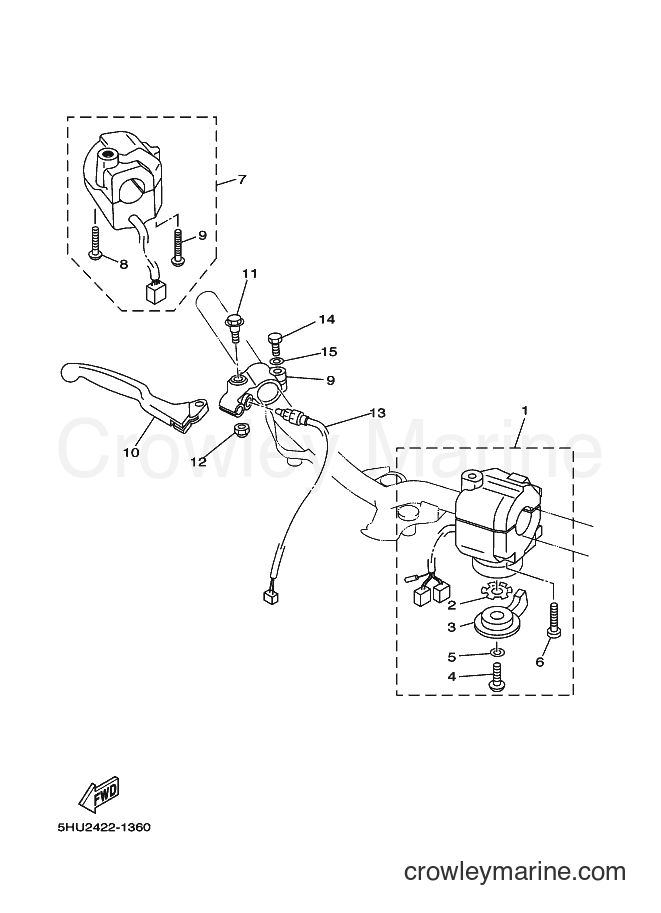 2001 Scooter T105SE - T105SE (5HU2) [010] - HANDLE SWITCH & LEVER