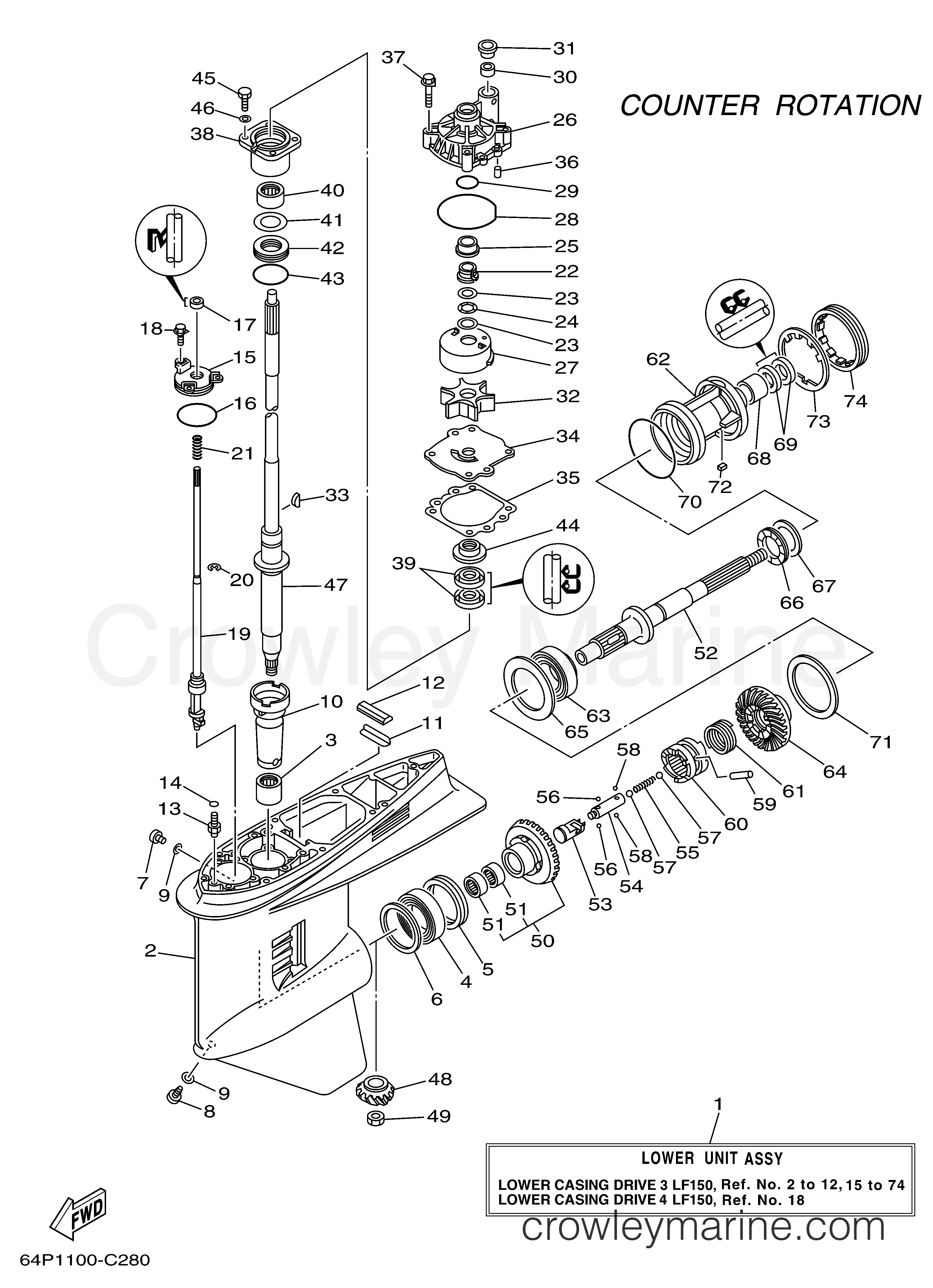 Yamaha Motors LF150TXRD - LOWER CASING DRIVE 3 LF150