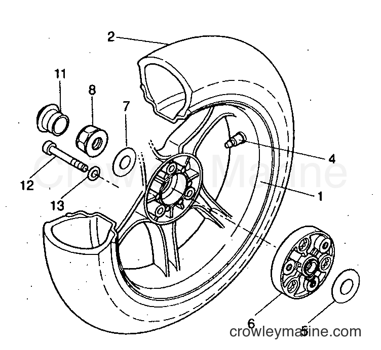 1999 Scooter YQ50 - YQ50 (5HEA) [010] - REAR WHEEL