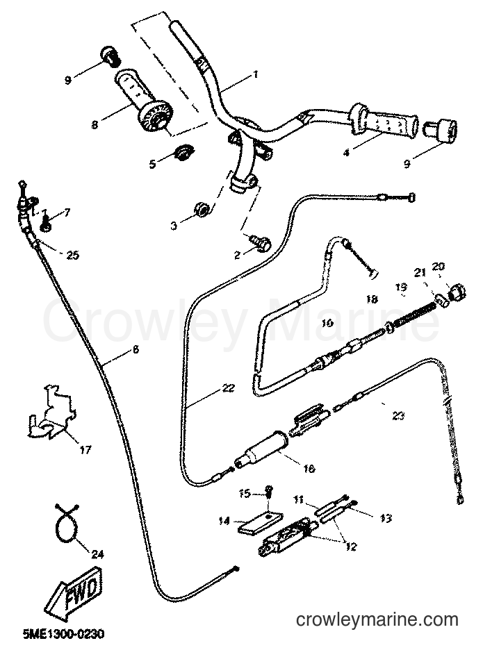 Yamaha Motors YQ100 (5ME4) [010] - STEERING HANDLE & CABLE