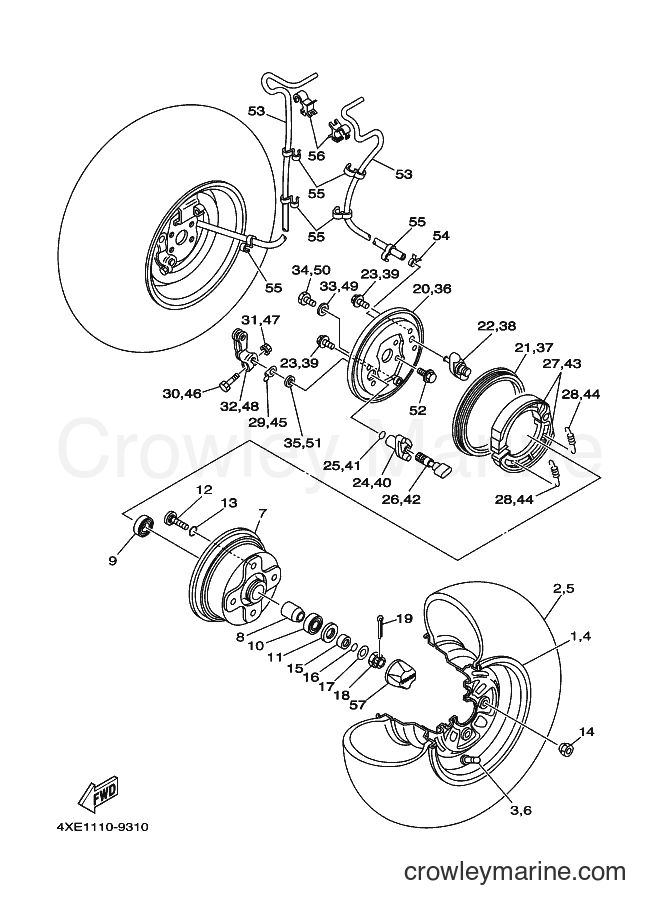 2000 ATV YFM250 - YFM250 (4XE7) [010] - FRONT WHEEL