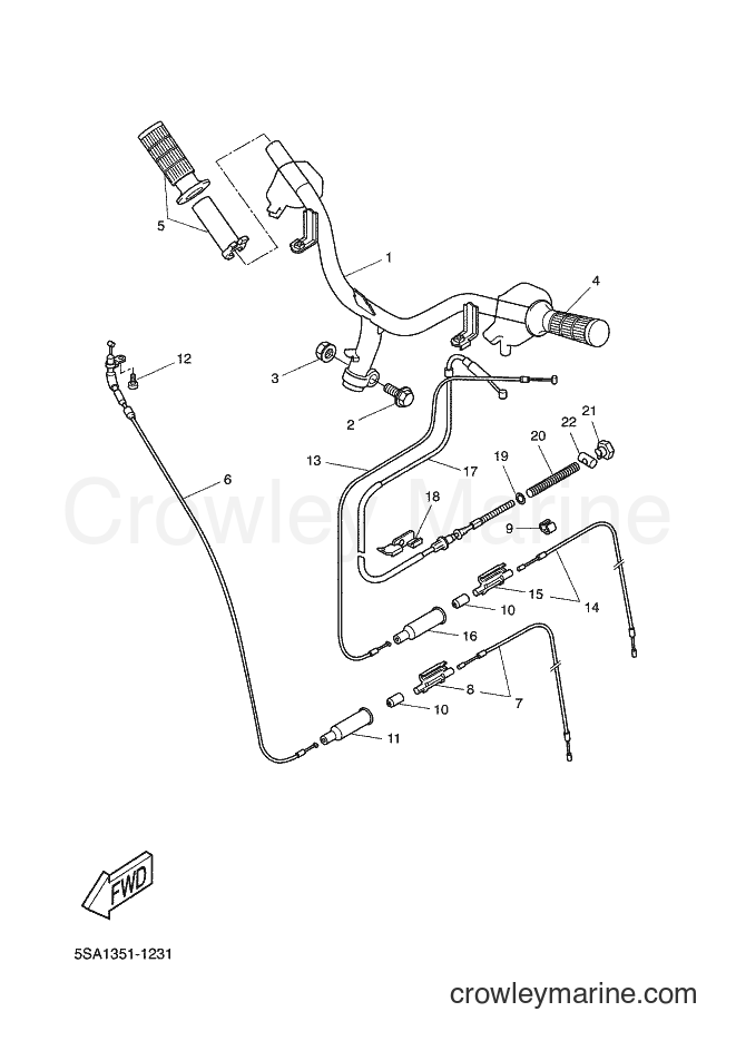 Yamaha Motors CW50RS (2B19) [040] - STEERING HANDLE & CABLE