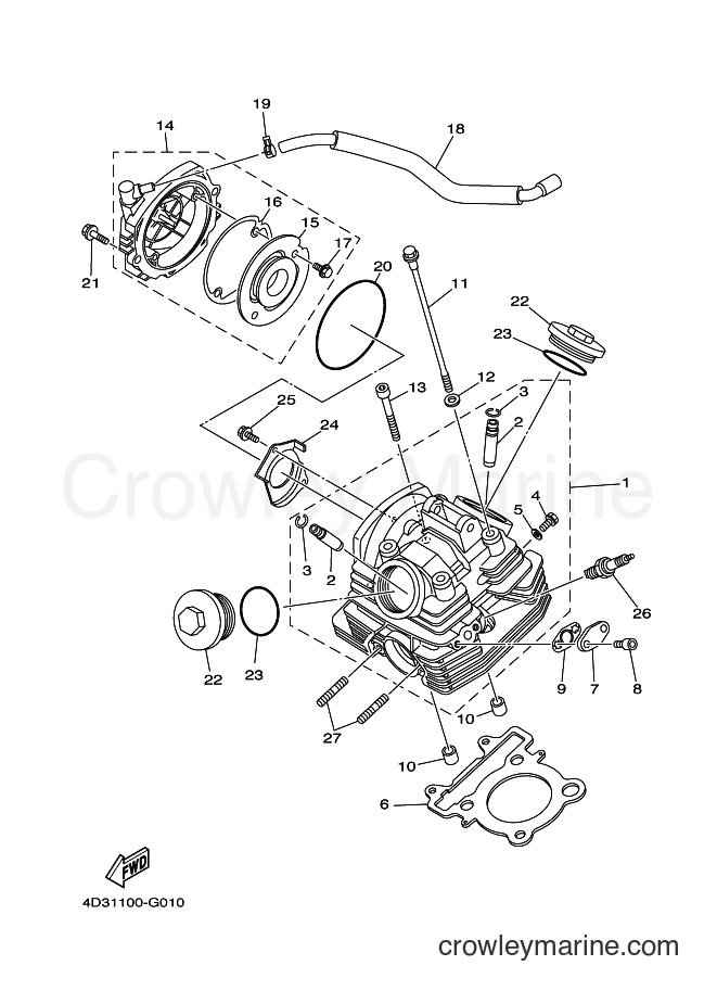 2013 ATV YFM250R - YFM250R (1BTN) [010] - CYLINDER HEAD