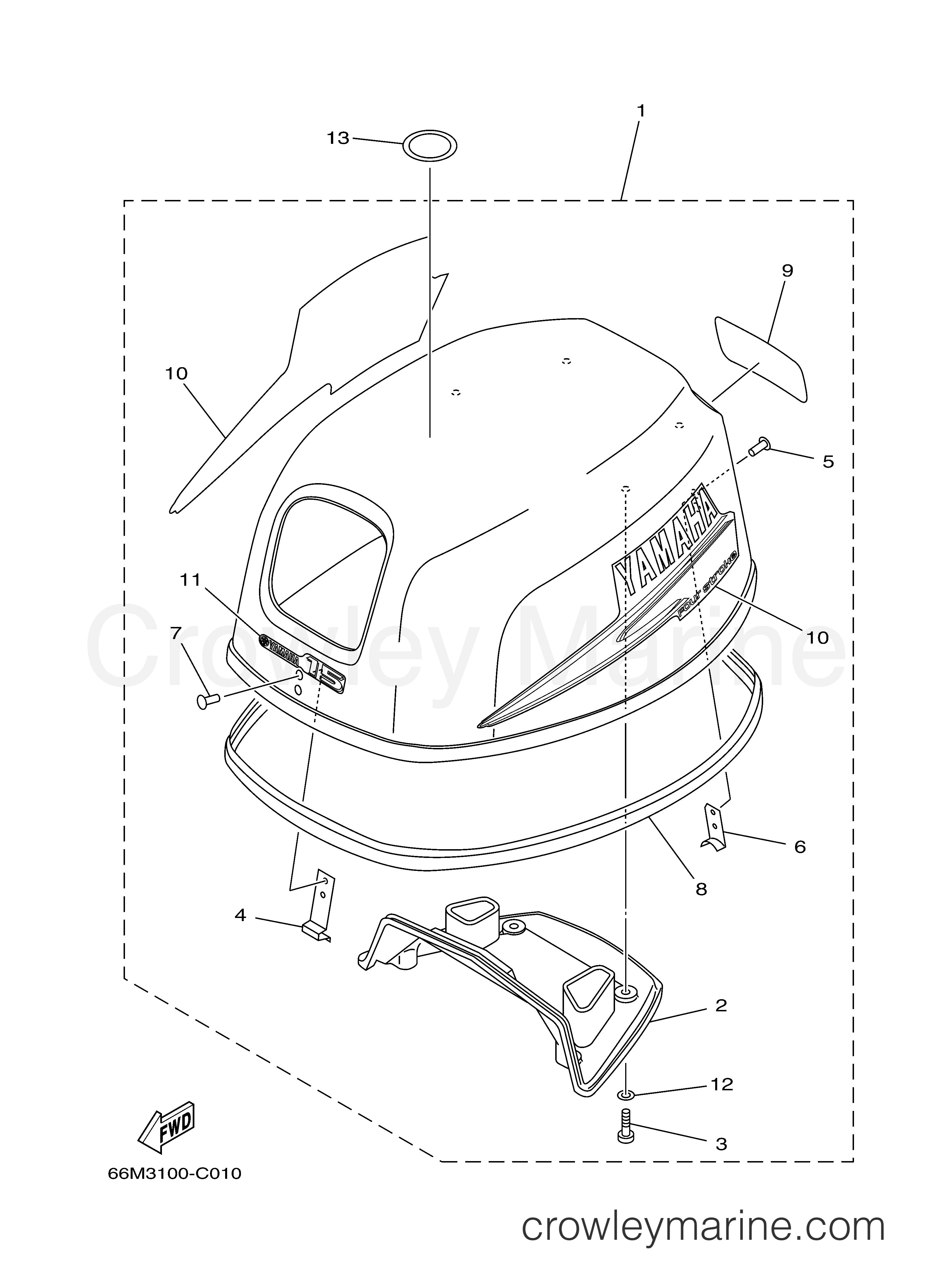 Yamaha Motors F15MSHD - TOP COWLING