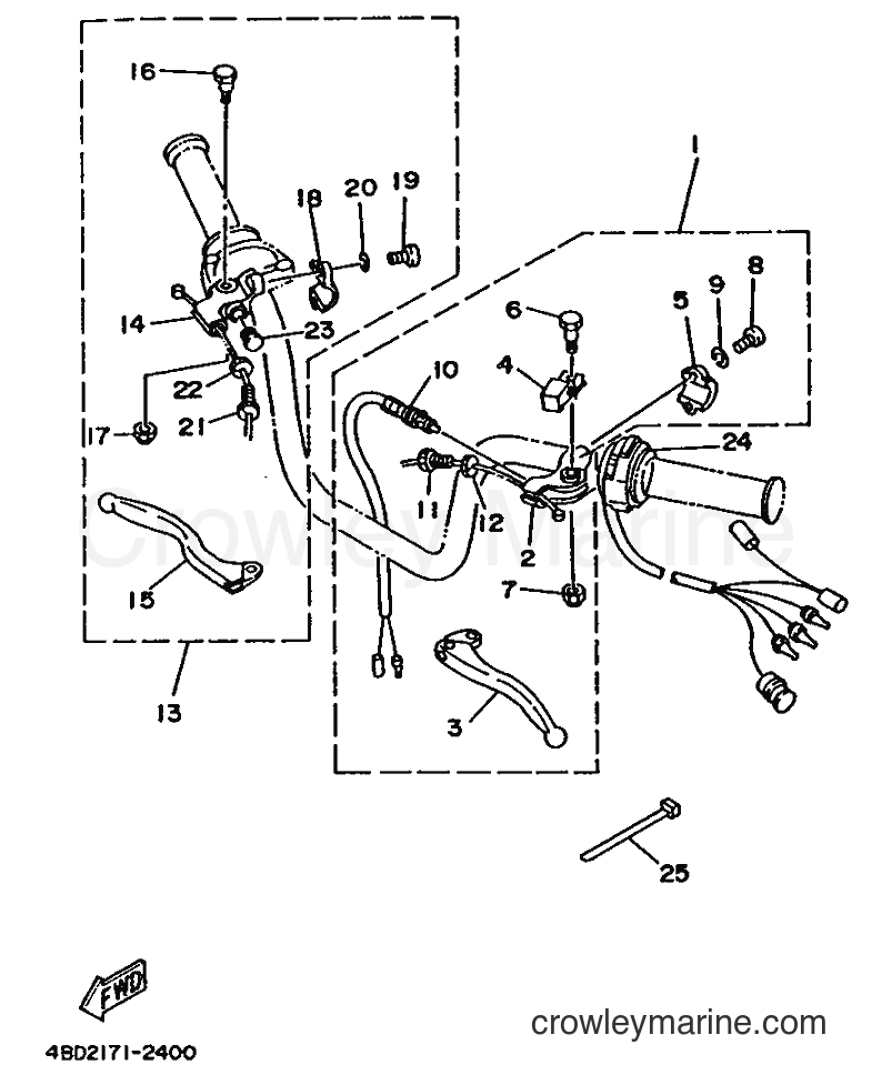 Yamaha Motors YFB250 (4BD2) [010] - HANDLE SWITCH & LEVER