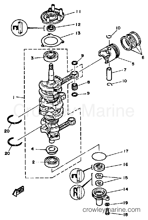 Yamaha Motors 40ESJ - CRANK PISTON